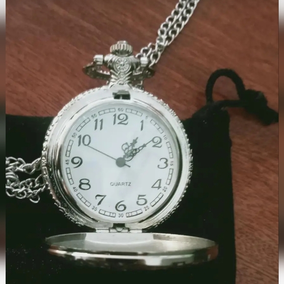 New train locomotive steam engine pocket watch - Picture 2 of 10